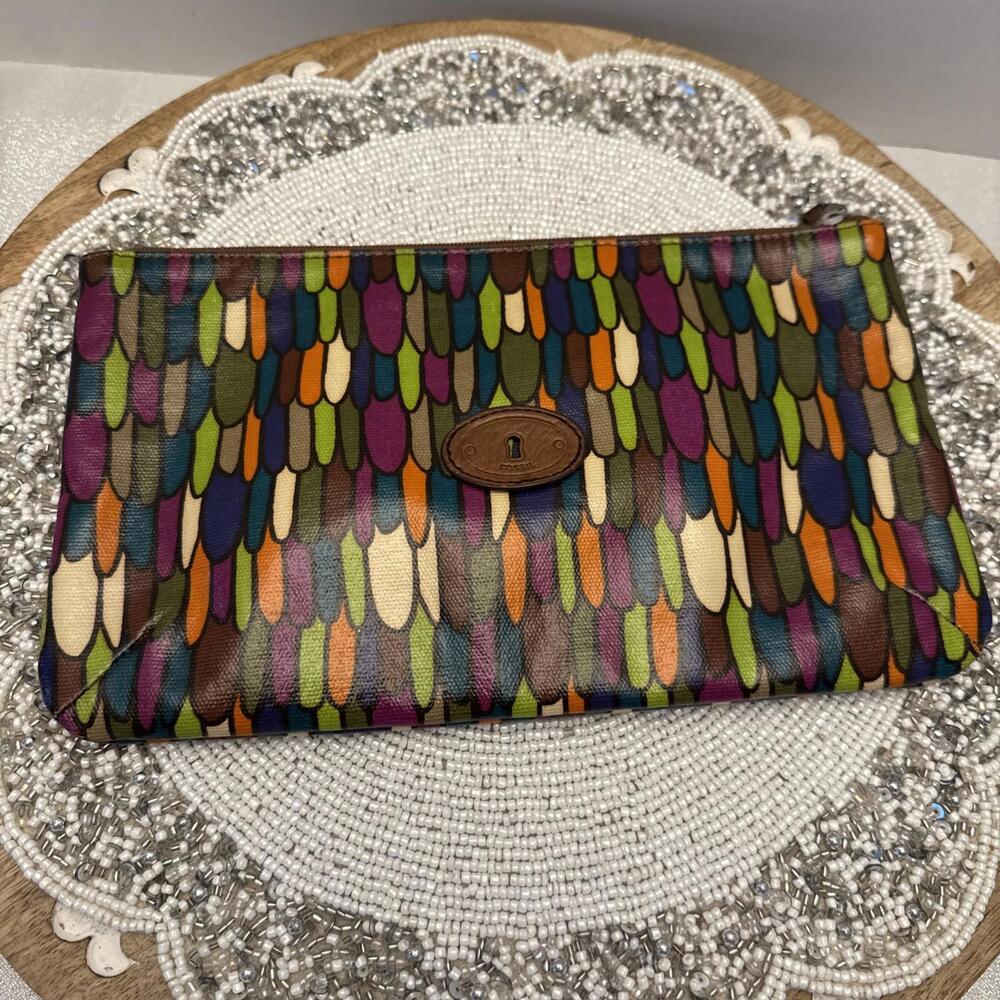 Fossil Key Per Multi Purpose Bag Peacock Calypso Pattern